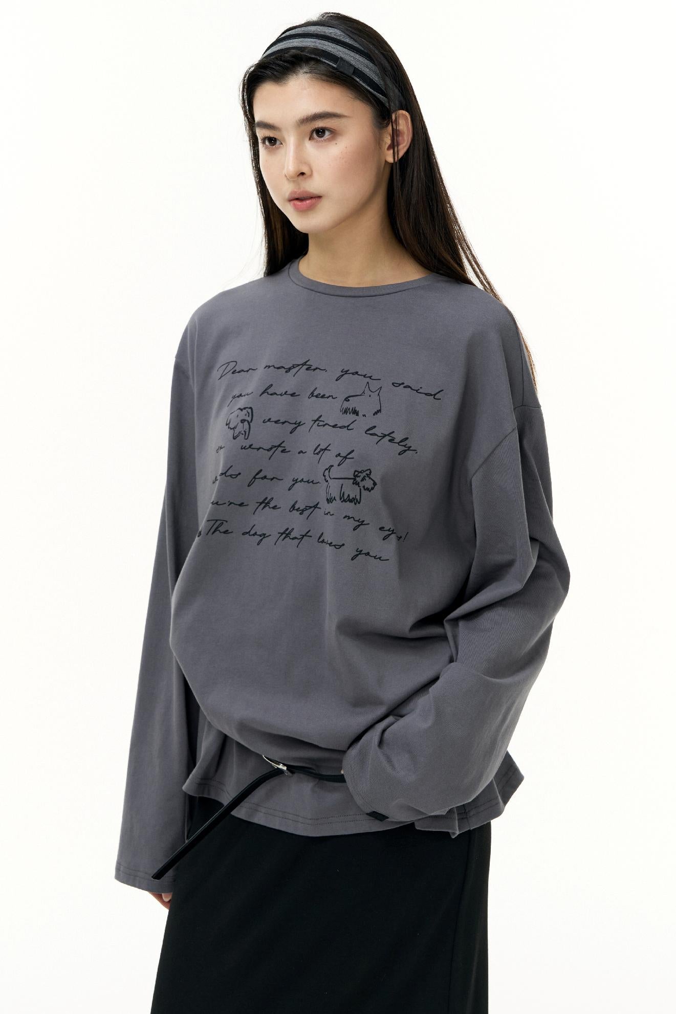 Long Sleeve Relaxed Fit Printed T-Shirt