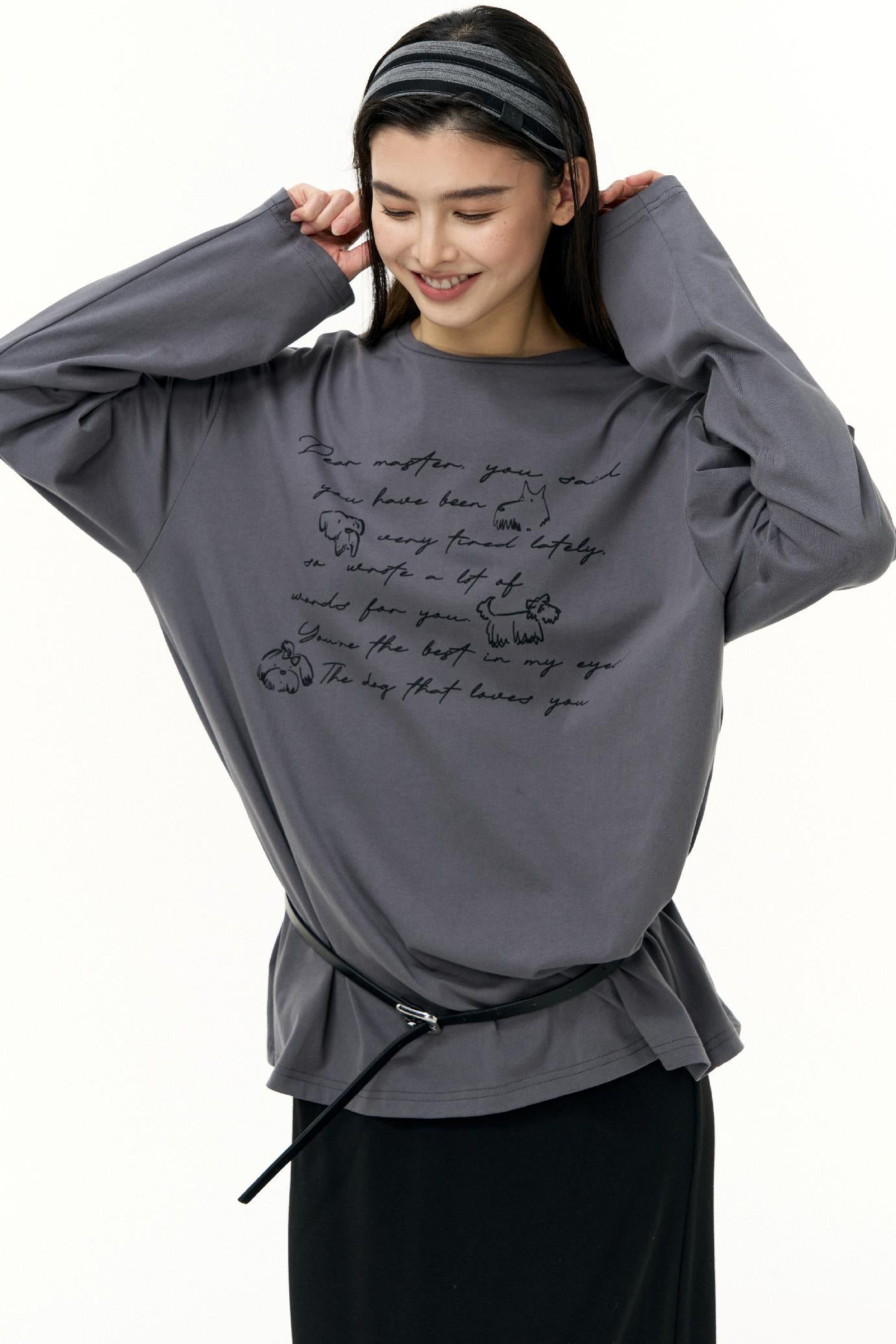 Long Sleeve Relaxed Fit Printed T-Shirt