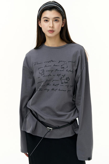 Long Sleeve Relaxed Fit Printed T-Shirt