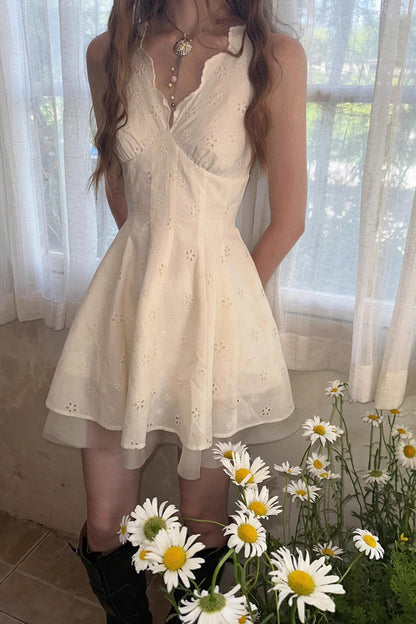 Apricot V-Neck Dress