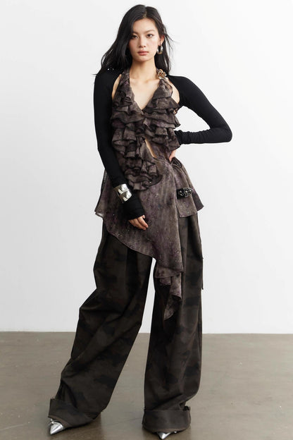 Dark Lily Metal Halterneck Vest