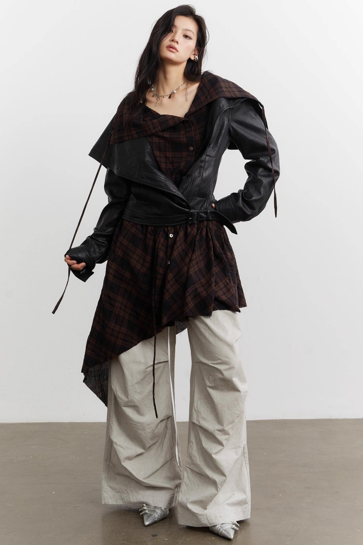 Urban Nomad Plaid Leather Jacket