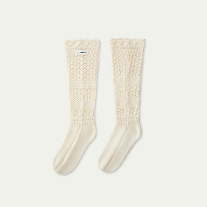 Wool Blend Crochet Layered Woolen Socks