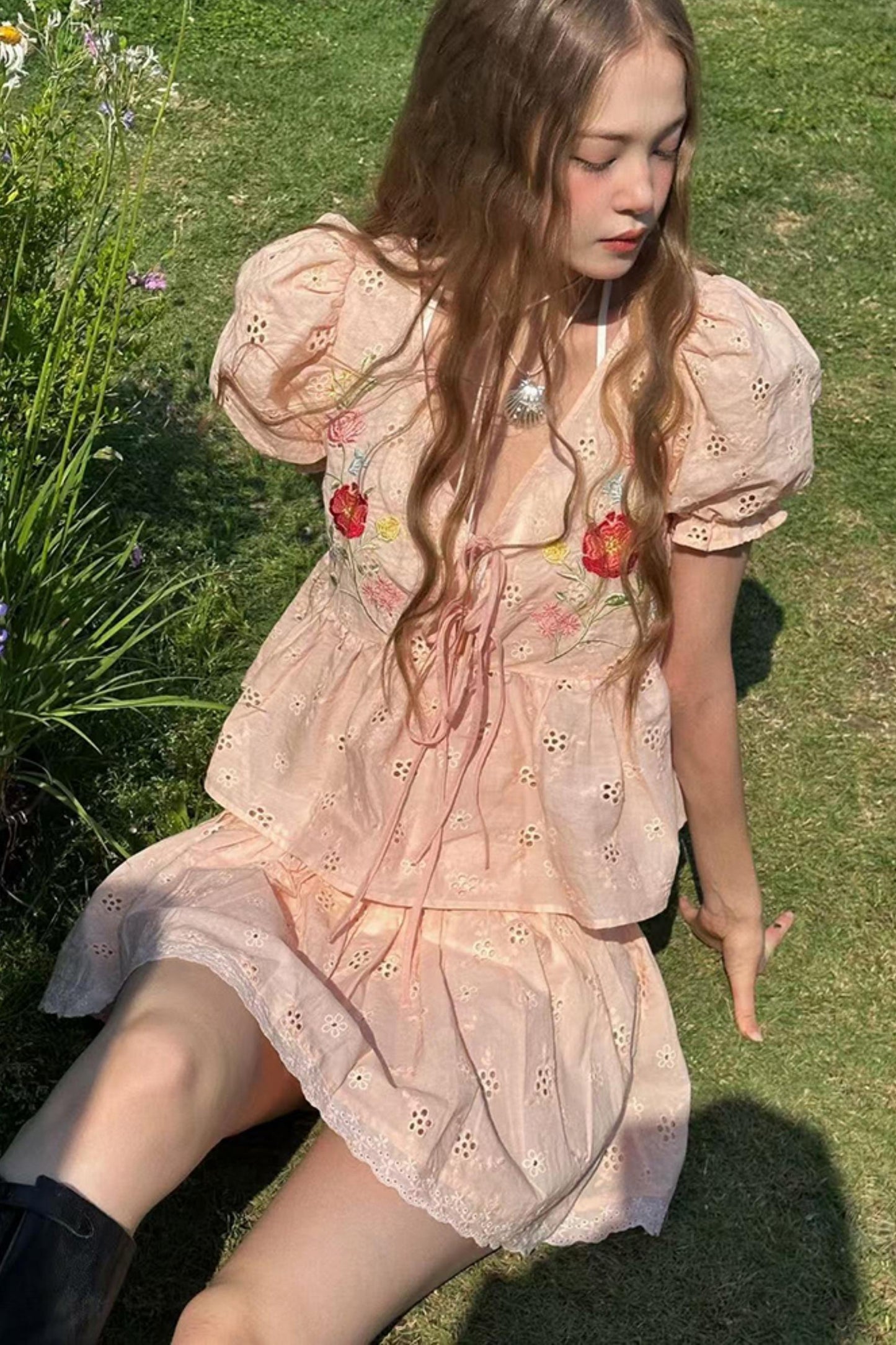 Summer Lace Top Skirt Set-Up