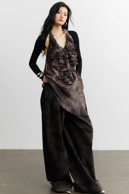 Dark Lily Metal Halterneck Vest