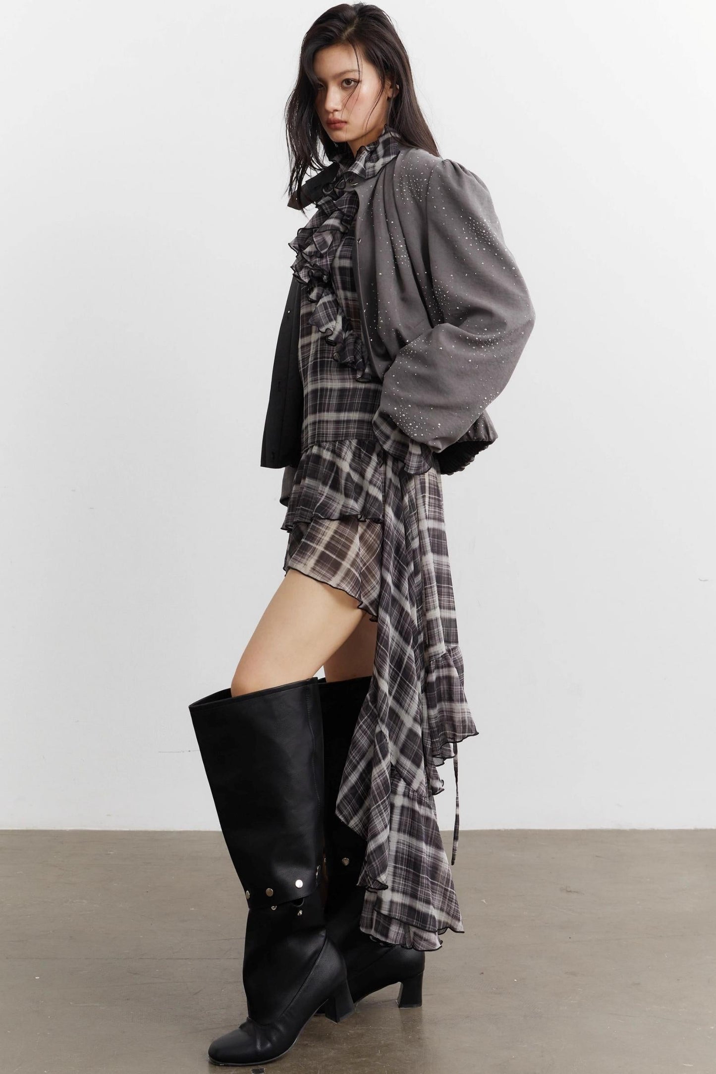 Nomadic Chiffon Plaid Dress