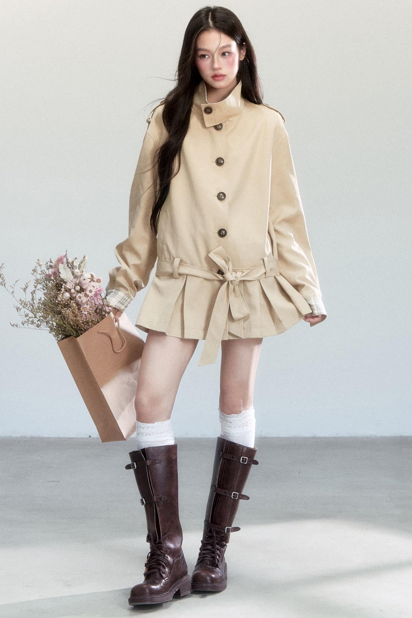 Autumn Tie-Up Short Coat