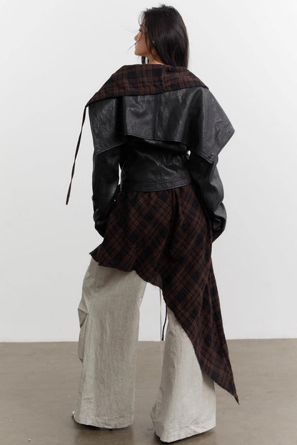 Urban Nomad Plaid Leather Jacket