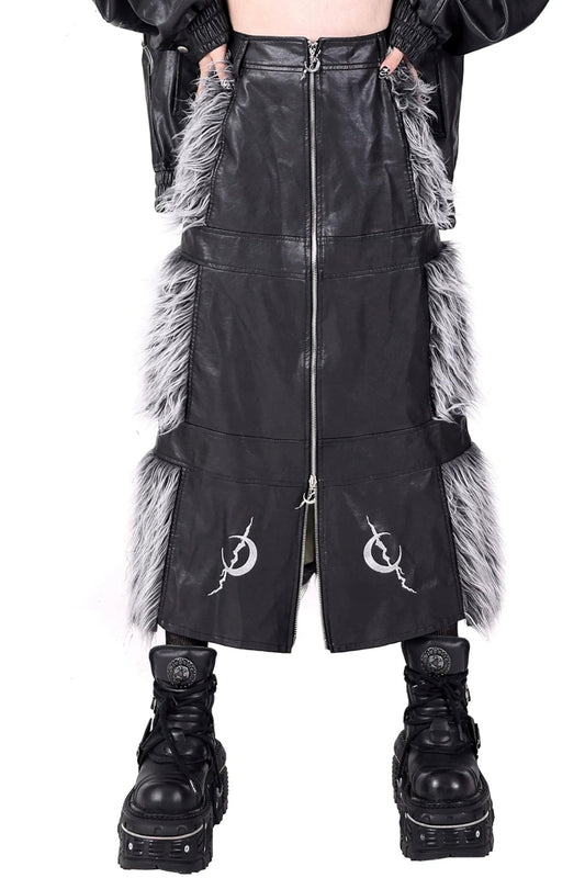 Reversible Patchwork Leather Skirt