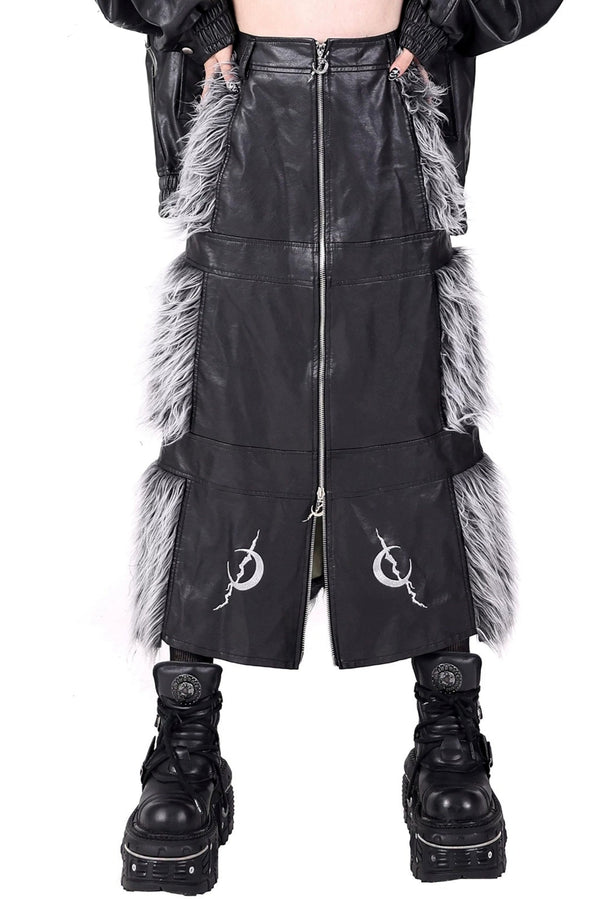 Reversible Patchwork Leather Skirt
