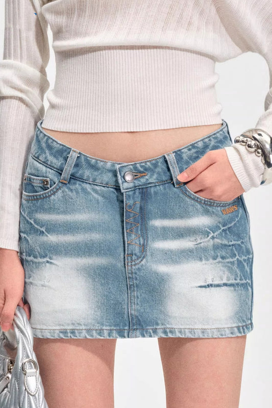 Equestrian Denim A-Line Skirt