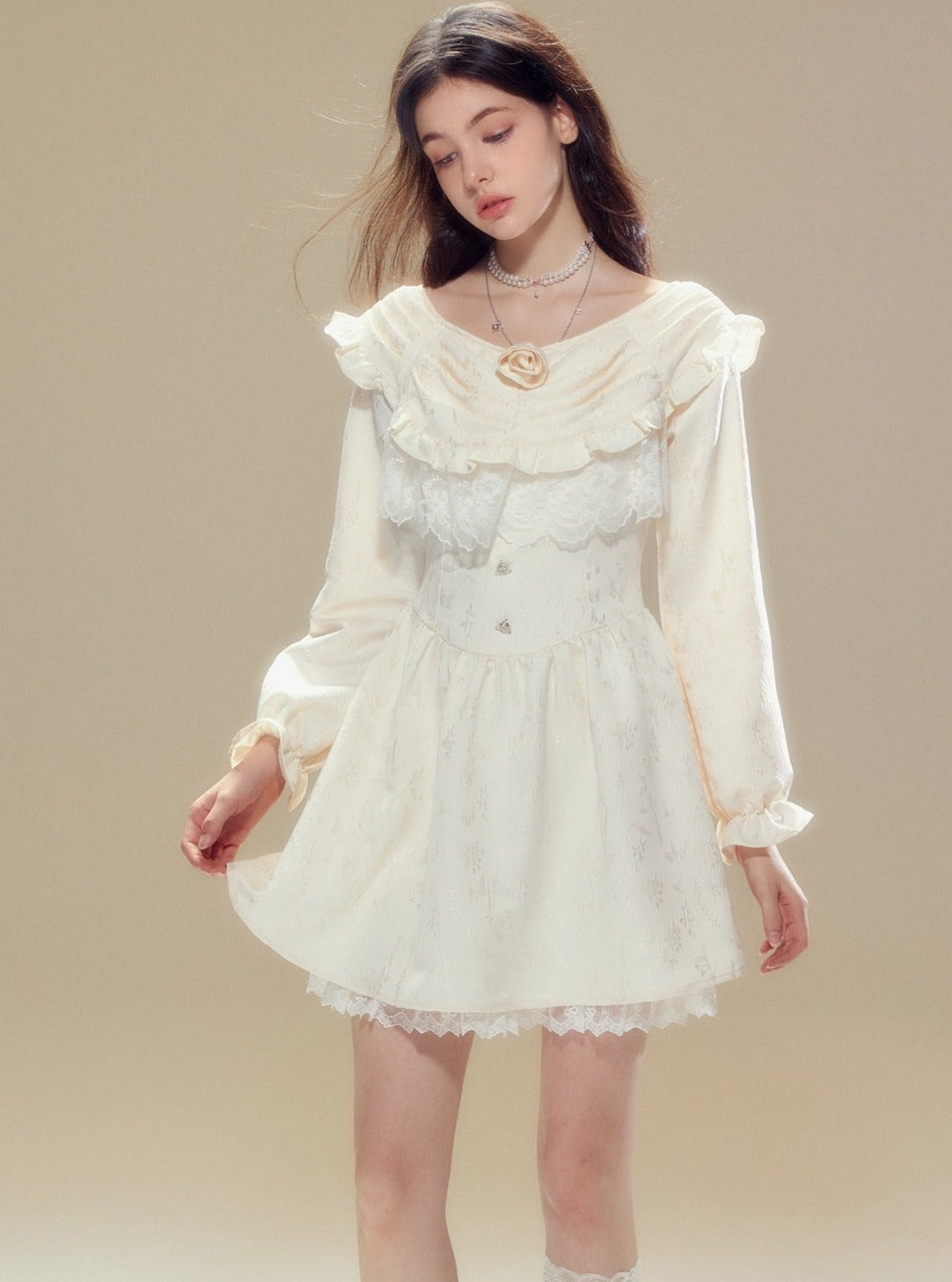 Waist butterfly jacquard Dress