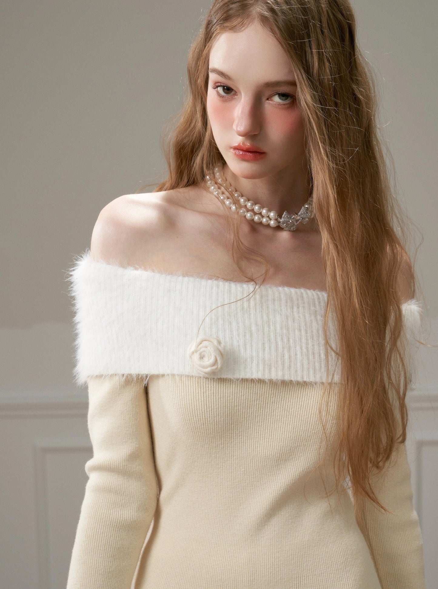 Ballet sweet mink knit dress