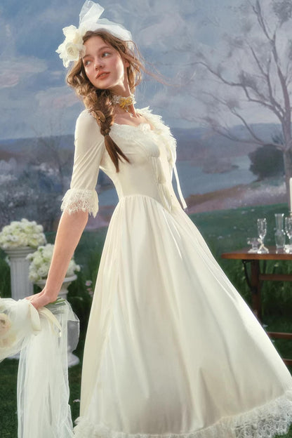 French Palace Satin Wedding Dress