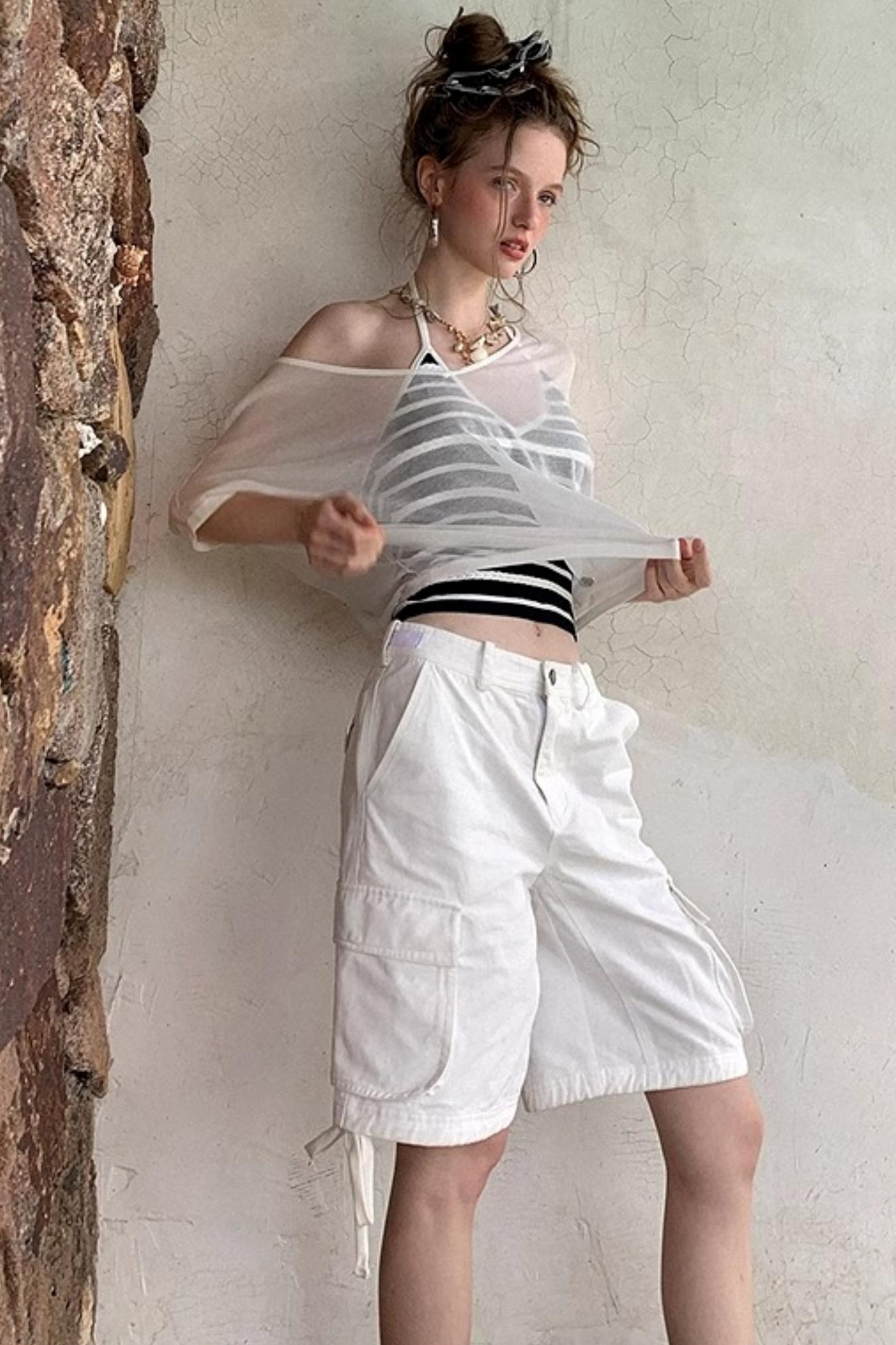 Uena Striped Suspender Set