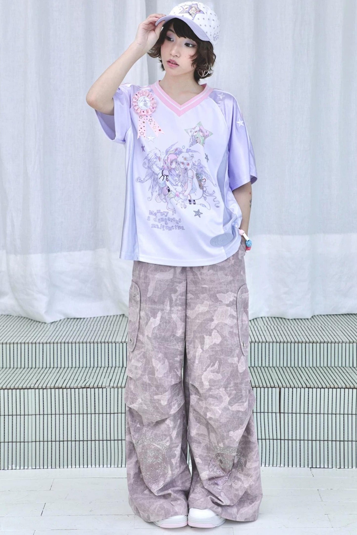 Y2K Strass-Camouflage-Hose