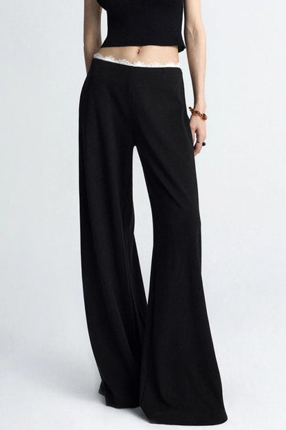 Summer Lace Draped Wide-Leg Pants