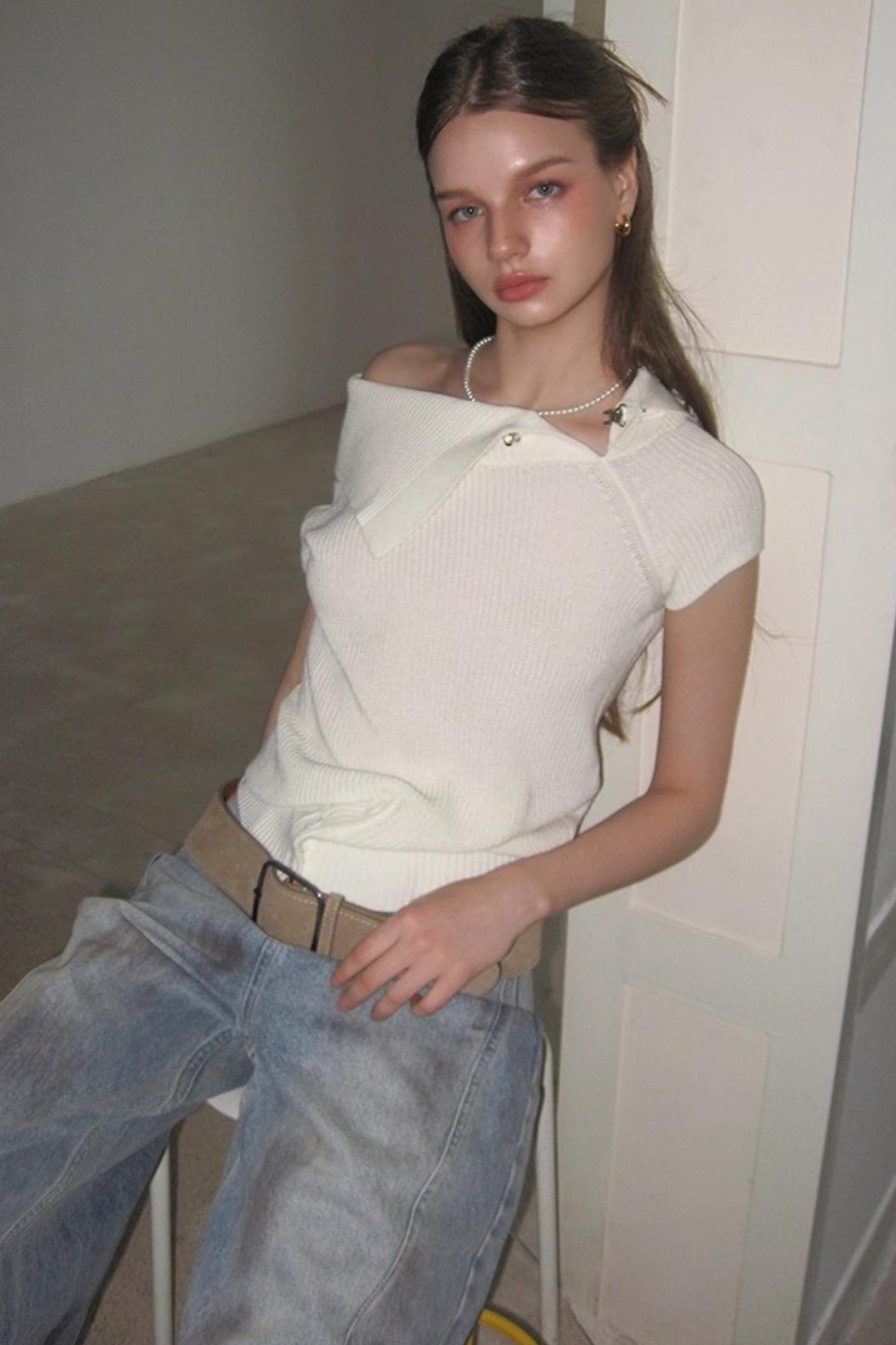 Asymmetric Loop Knit Top