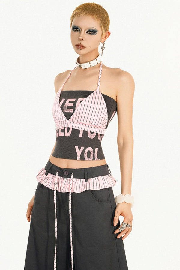 Cool Striped Bustier Tank Set-Up