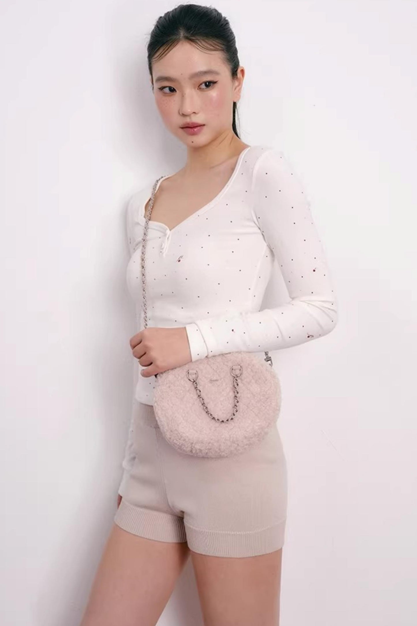 Fuzzy Velvet Quilted Handbag