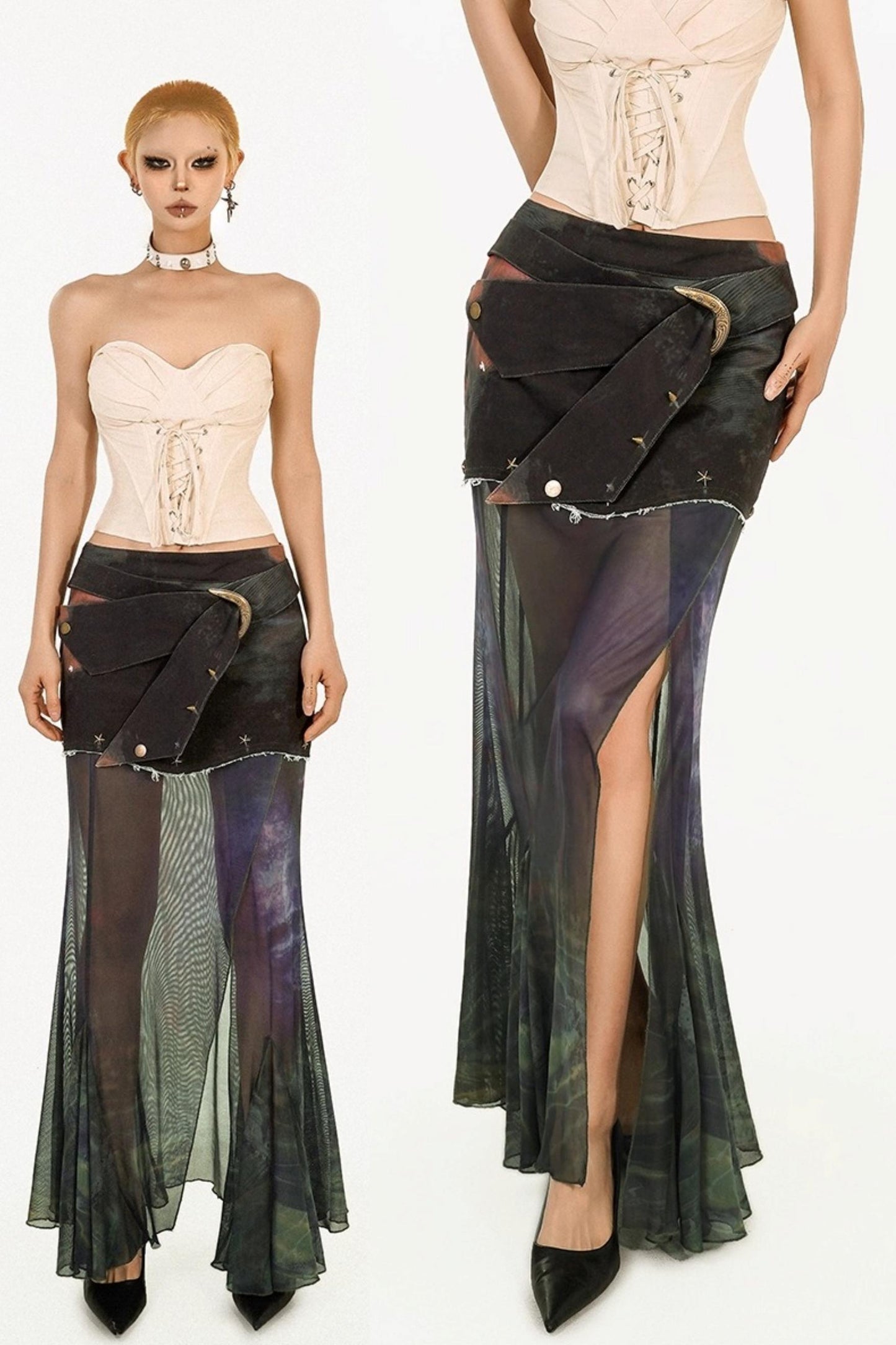 Aurora Mesh Mermaid Tail Skirt