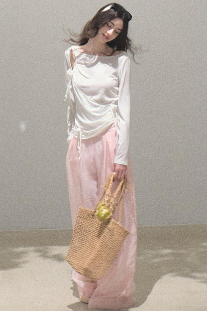 Pearlescent Wide Leg Trousers