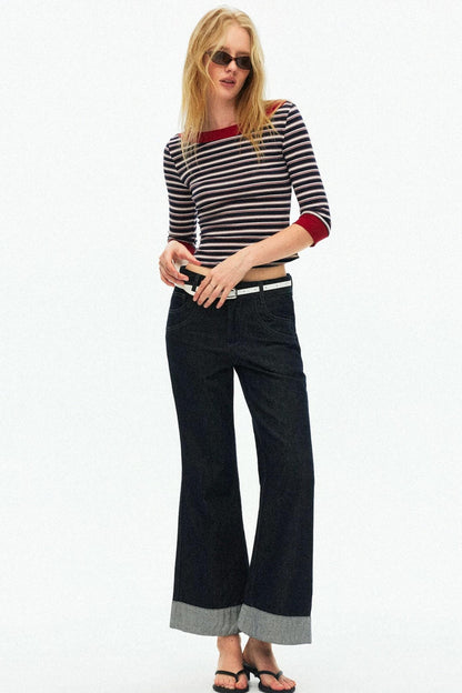 Lyocell Tencel Striped Sweater