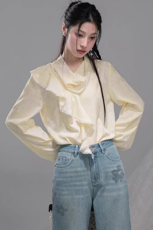 Lemon Yellow Ruffled Blouse