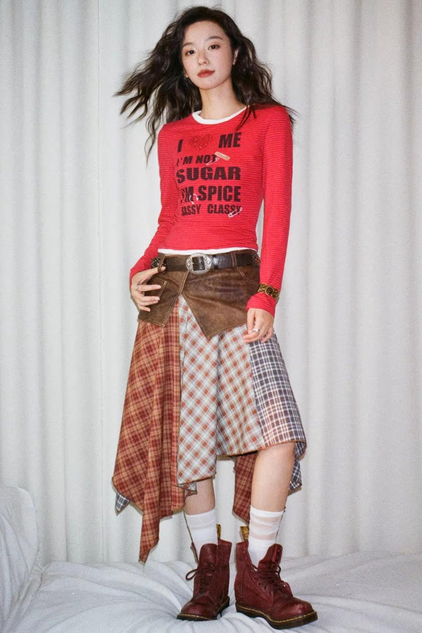 Leather Patchwork Skirt