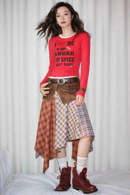 Leather Patchwork Skirt
