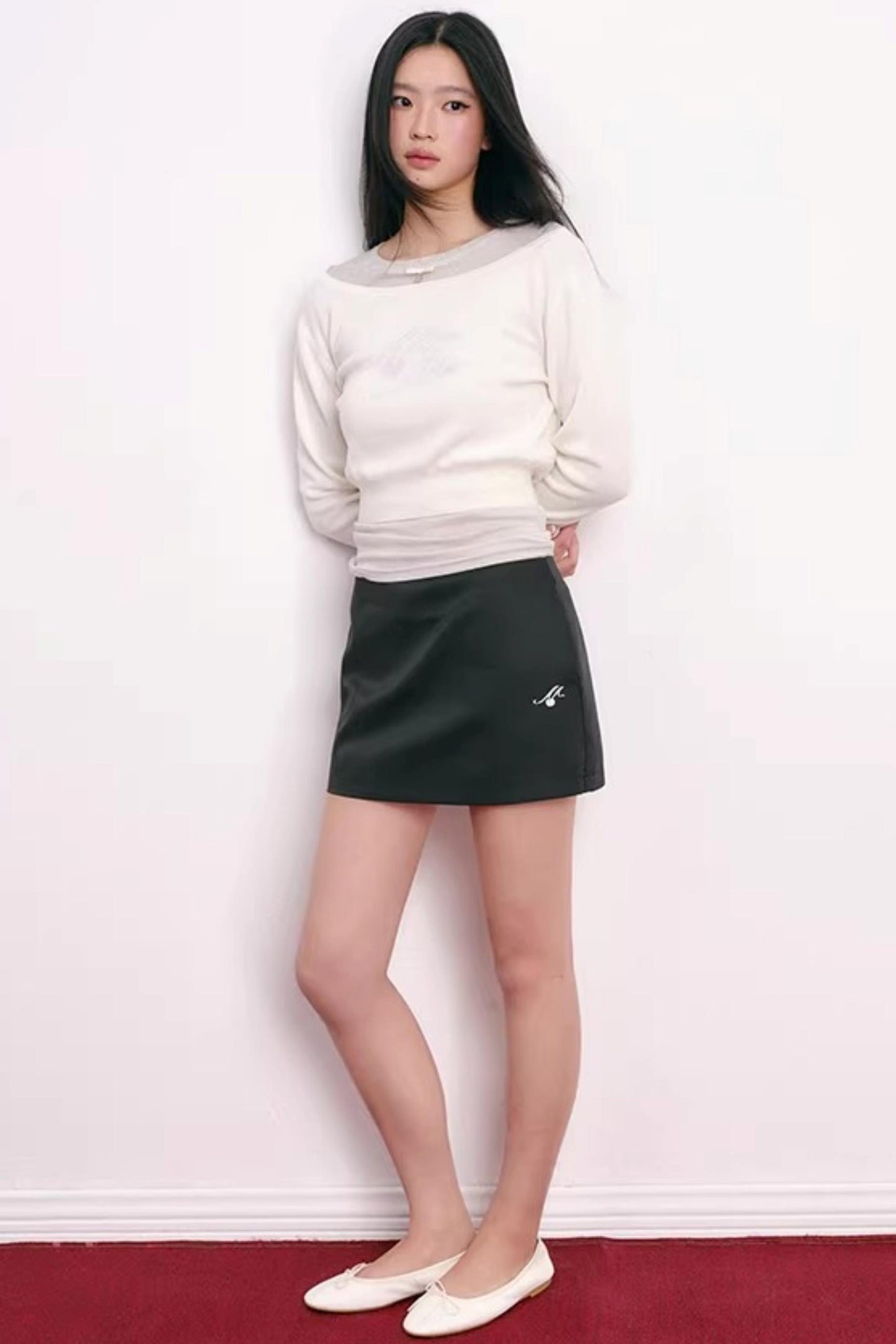 Cherry Jacquard Merino Wool Top