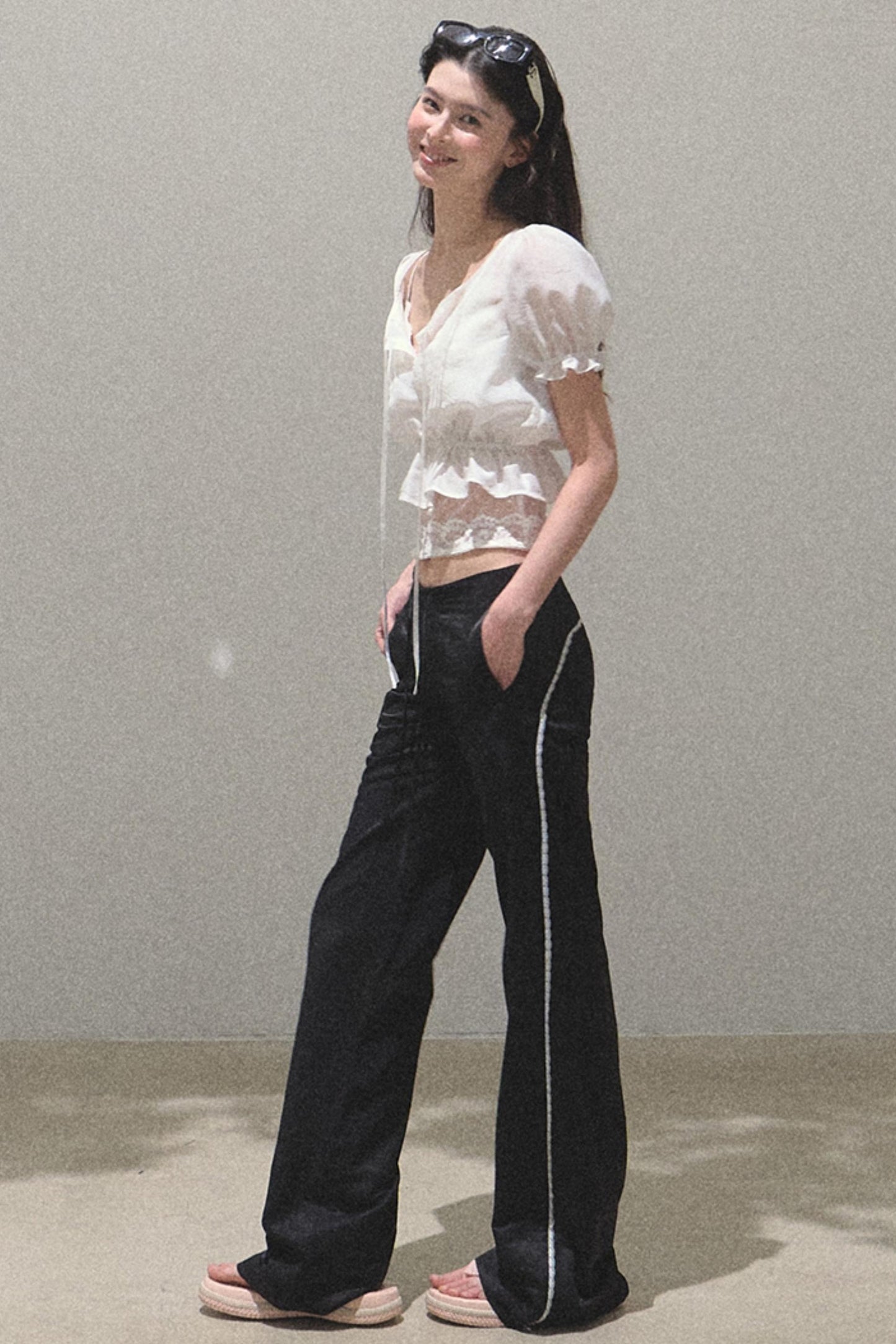 Copper Tencel Wide-Leg Pants