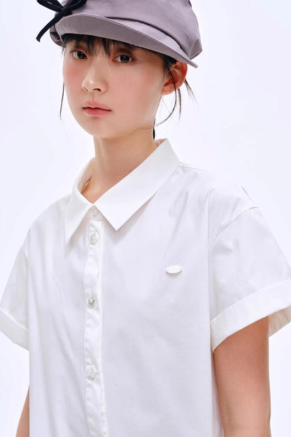 Simple Pleated Shirt Dress