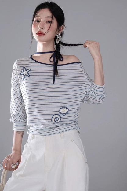 Off-Shoulder Starfish T-Shirt