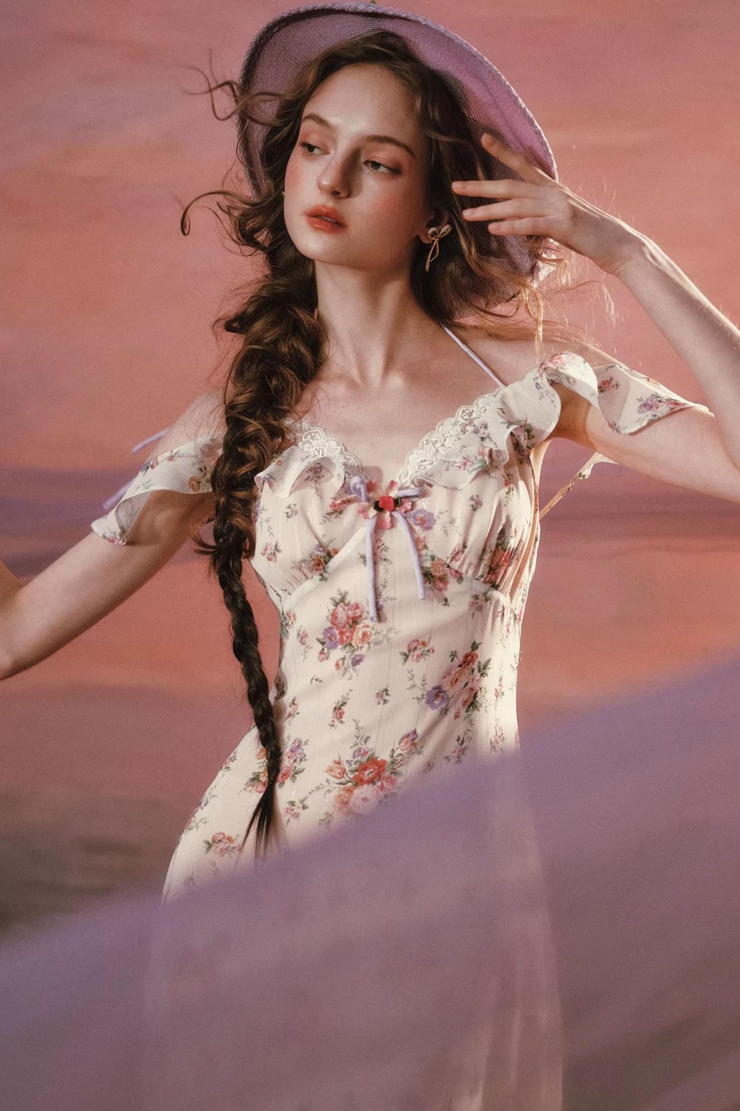 Starry Wisteria Lace Dress
