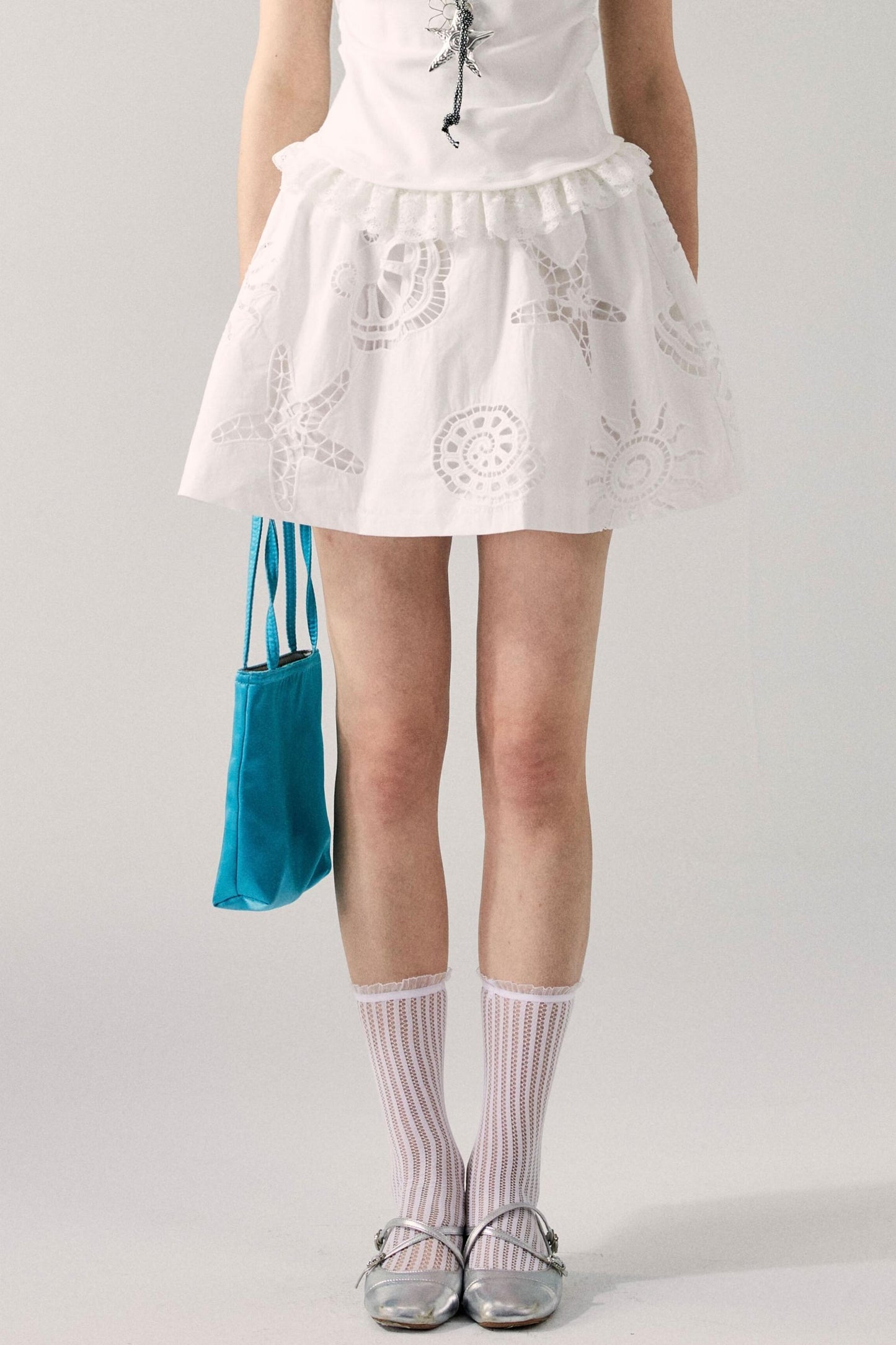 Starfish White Mini Skirt