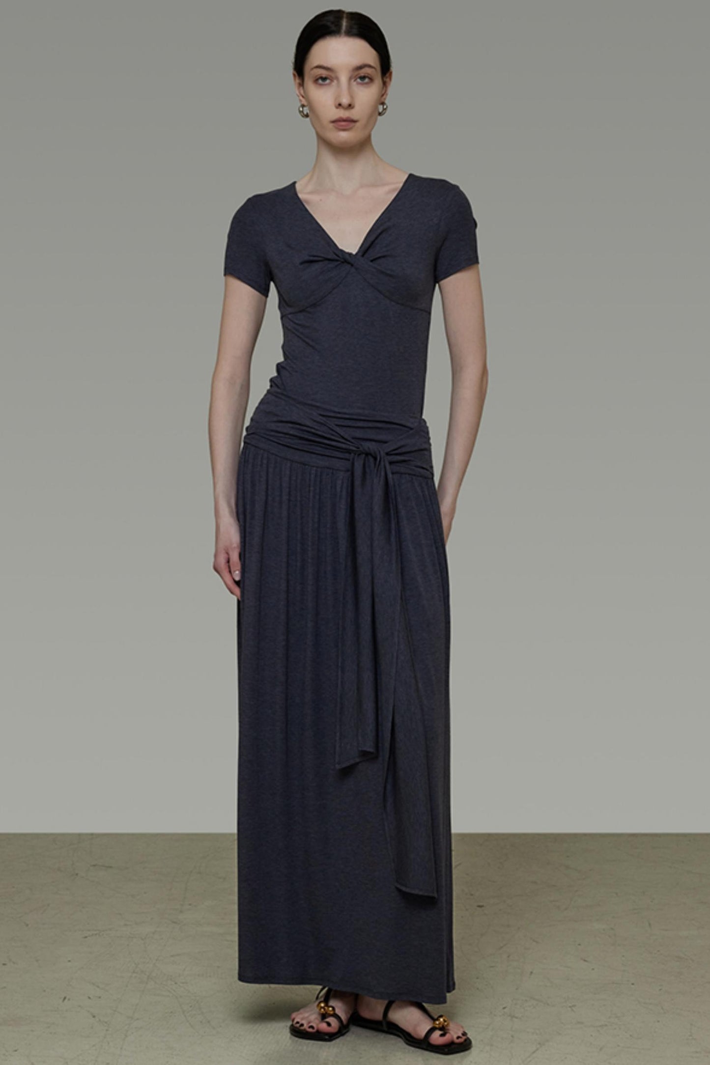 Draped Knit Tee Skirt Set-Up