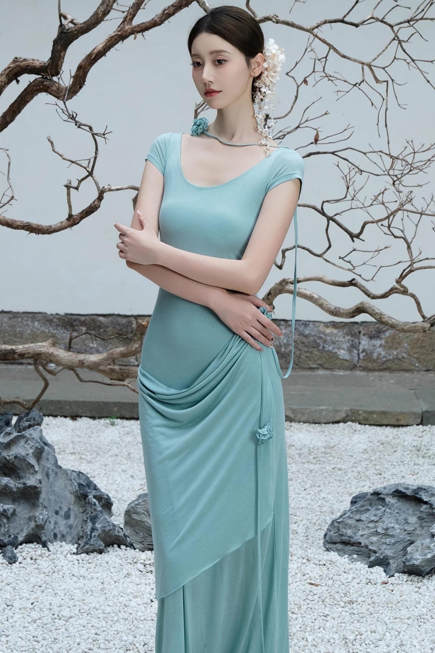 Lime Bloom Knit Dress