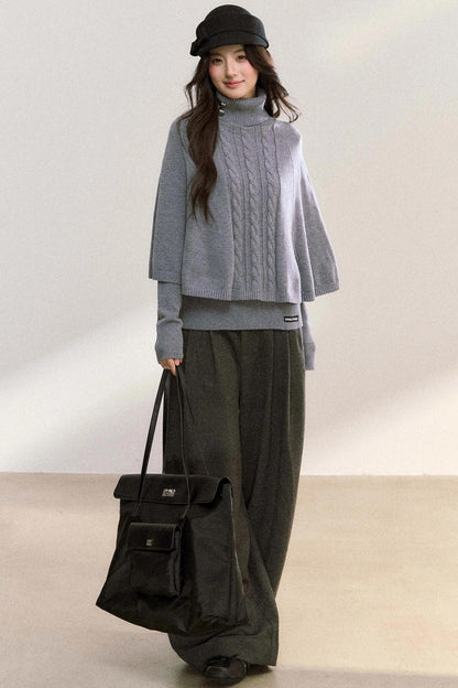 Twisted Turtleneck Sweater