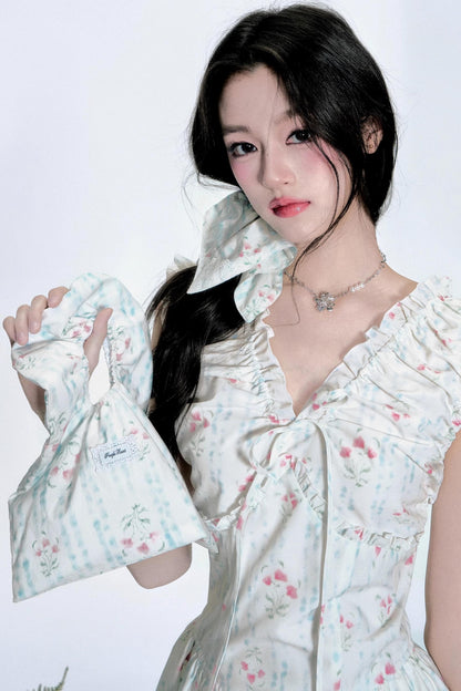 Blue Floral Resort Dress