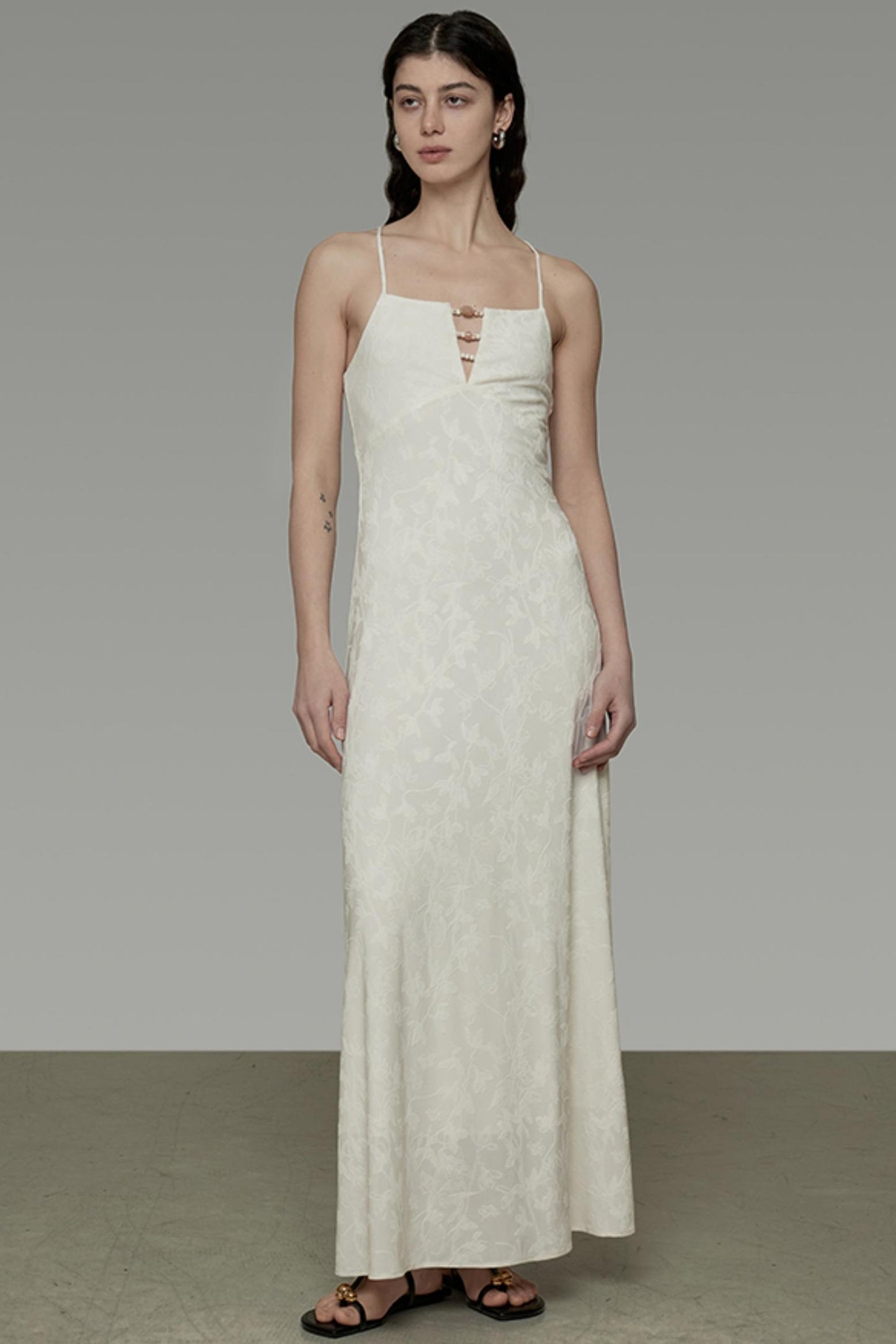 Sleeveless Halter Maxi Dress