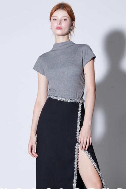 Fairy Touch High Neck Slim T-shirt