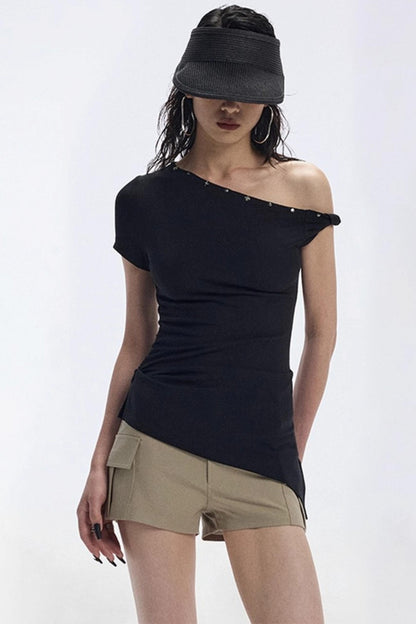 Bevelled Studded T-Shirt