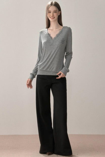 Retro Lace Splicing Pants