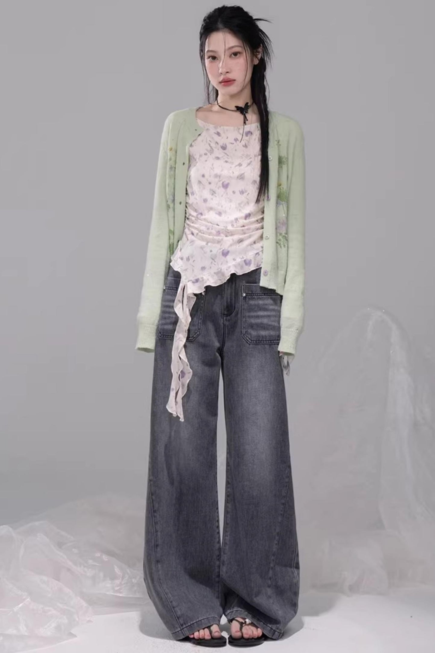 Fluttering Spring Mesh Blouse