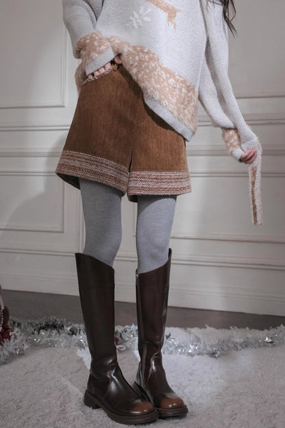 Red Sand Corduroy Wool Shorts