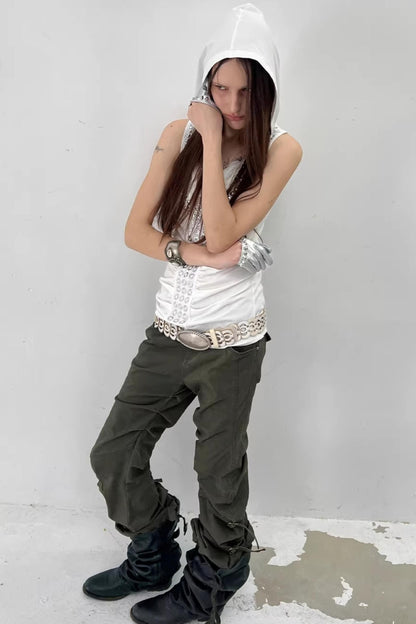 Retro Washed Cotton Trousers