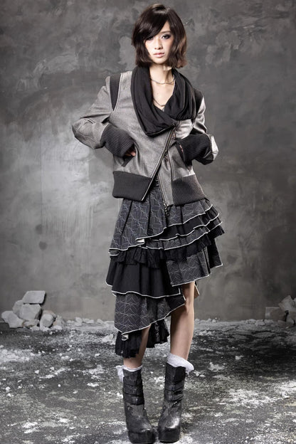 Dunkle Nischen-Lederjacke