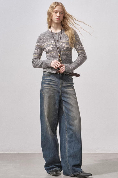 Fair Isle Floral Cardigan