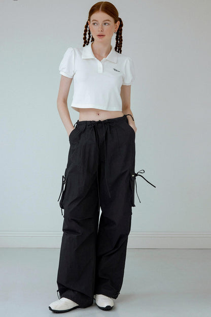 Retro Wide-Leg Work Pants